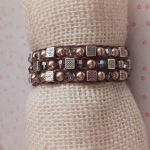 Brighton Tri Strand Beaded Bracelet